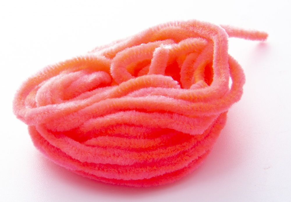 Semperfli Sparkle Worm Chenille Fluorescent Pink Fly Tying Materials
